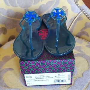 Dark Blue Tory Burch Mini Flat Thong